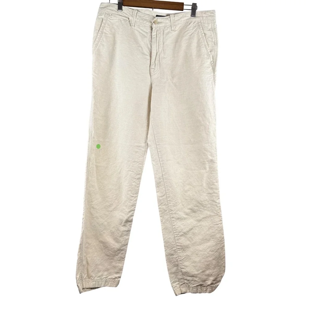 Nautica Mens Linen Blend Straight Leg Pants 34x32 (35x32) Coastal Resortwear
